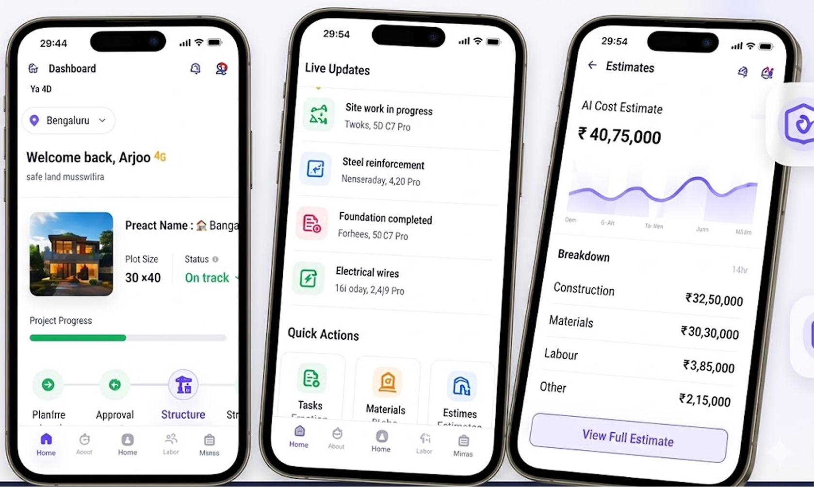 Bazat app screens